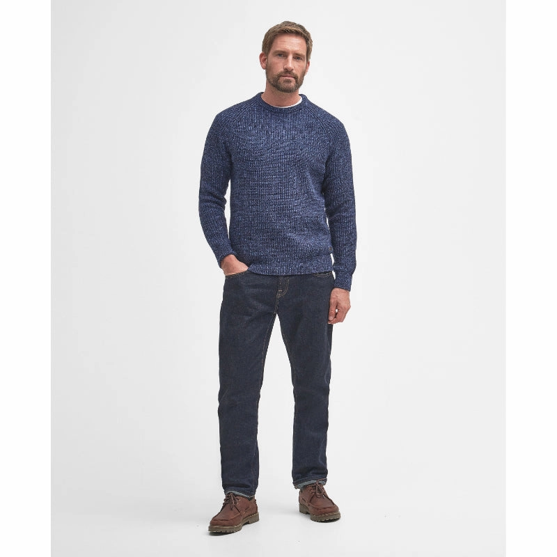 EndofWeek Deals Barbour Horseford Lambswool Crew Neck Mens Jumper - Navy