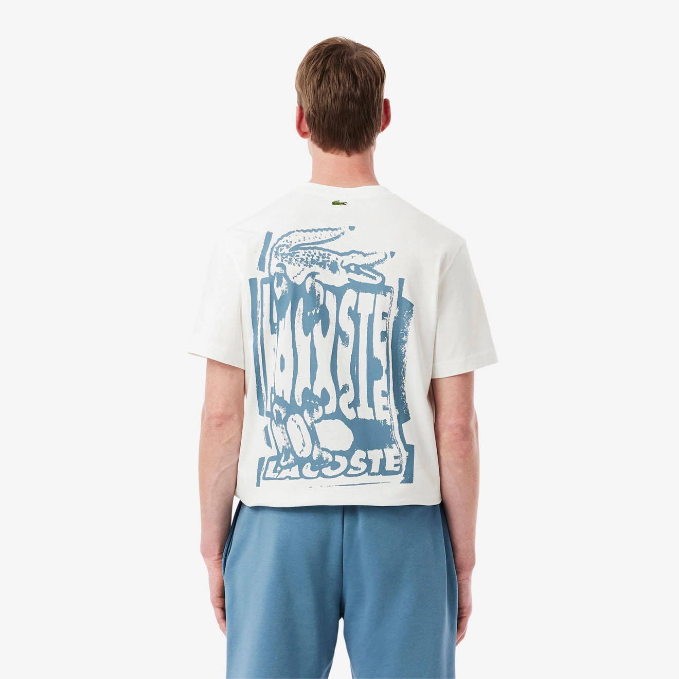 Lacoste Crocodile Blur Graffiti S/S Tee Flour / Limestone Todays Special Savings Hot Pick Deal