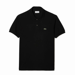 Lacoste Original S/S L.12.12 Petit Pique Cotton Polo Shirt Black Best Seller Deal