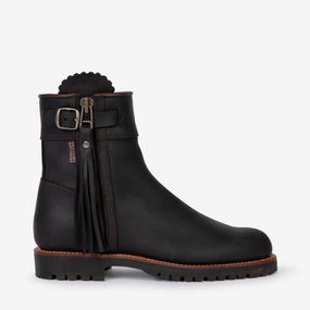 Penelope Chilvers Inclement Cropped Tassel Ladies Leather Boot - Black Clearance Sale