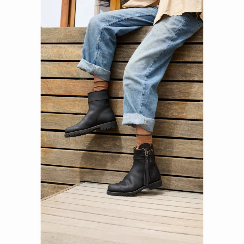 Big Savings Today Penelope Chilvers Inclement Cropped Tassel Ladies Leather Boot - Black