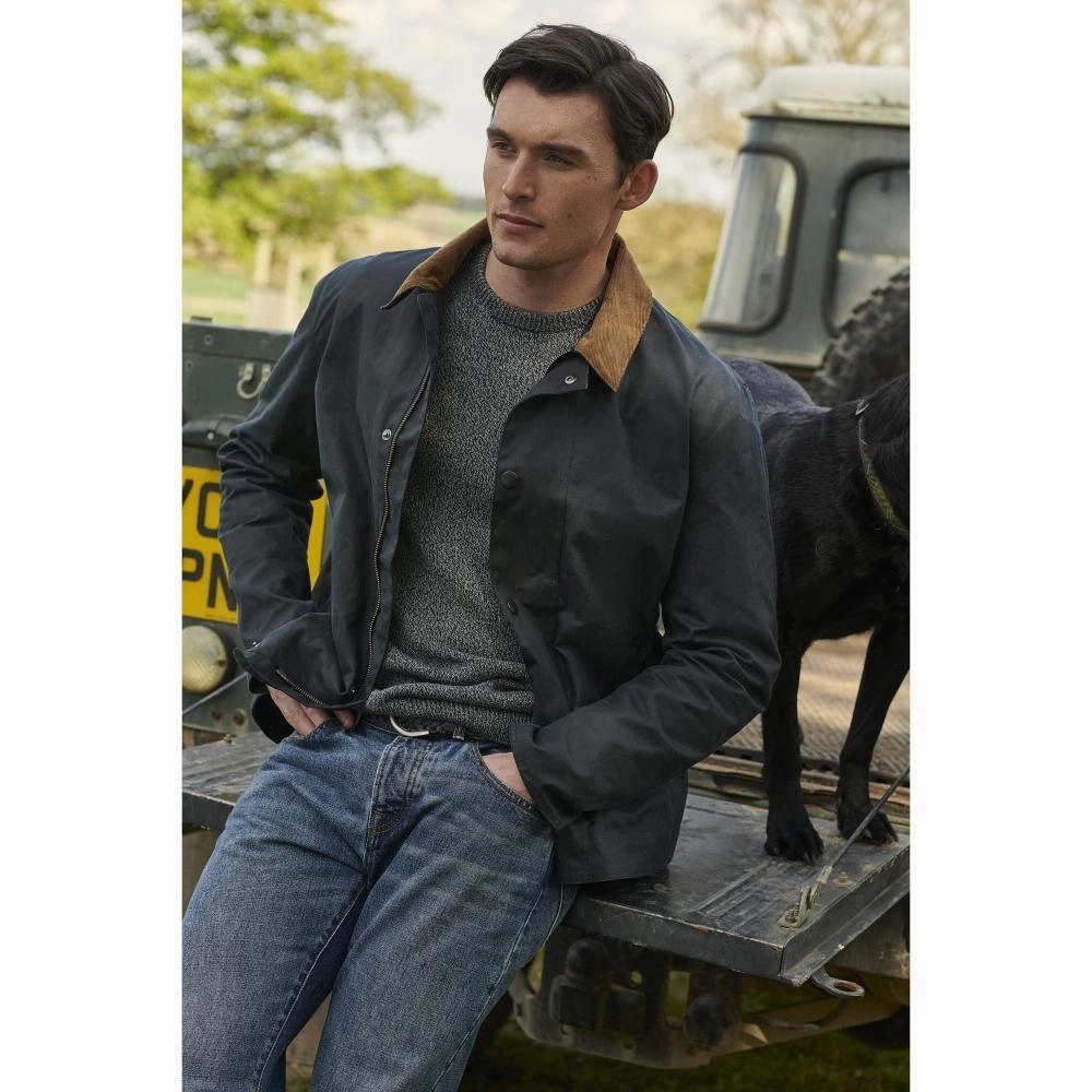 Mega Discount Today Flash Deal Alert Barbour Milton Mens Wax Jacket - Navy