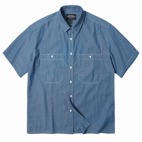 Shop Hot Deals Frizmworks Chambray Big Pocket Half Shirt Blue Blue