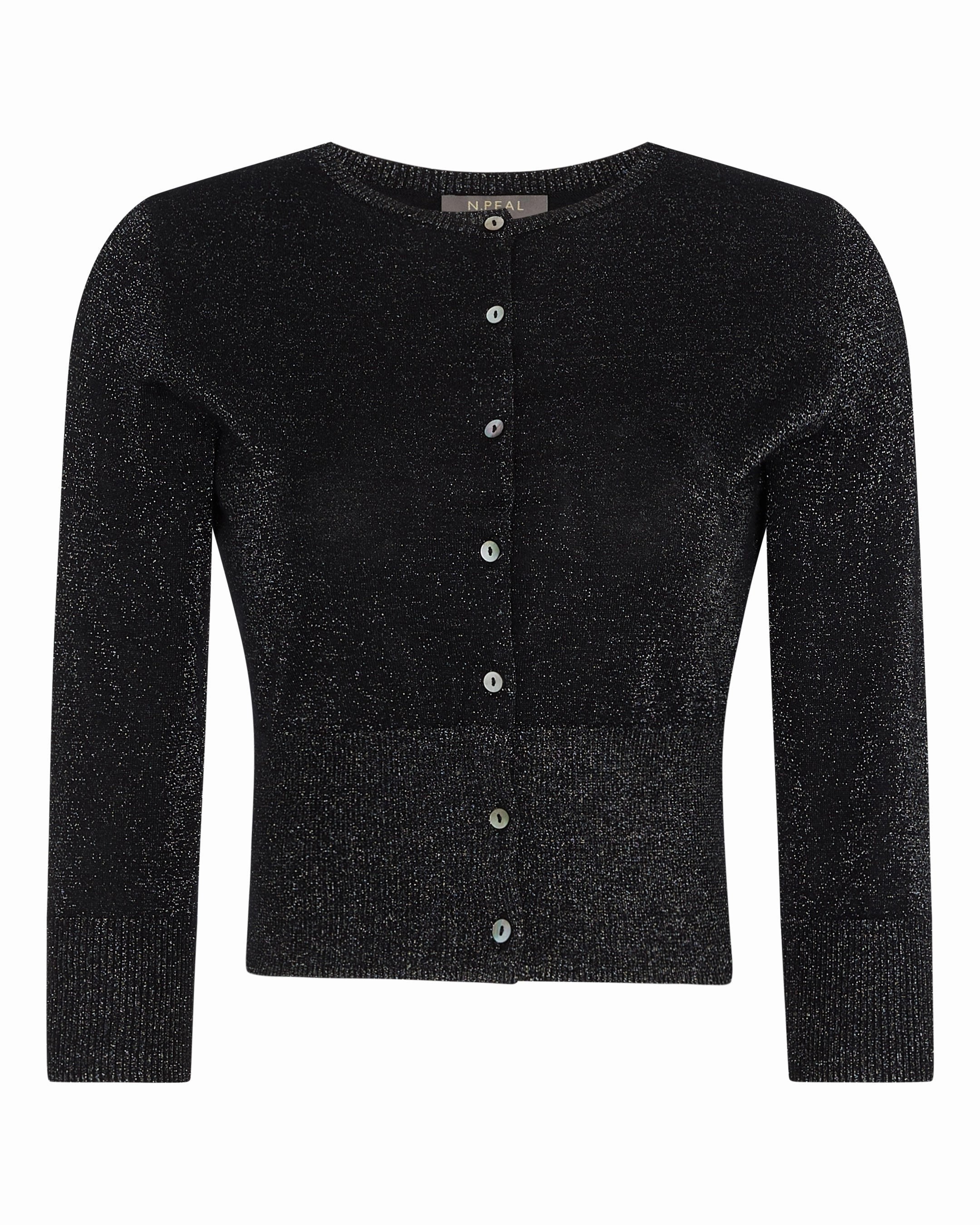 Clearance Savings Now Women'S Darcie Superfine Cashmere Cropped Cardigan With Lurex Black Sparkle