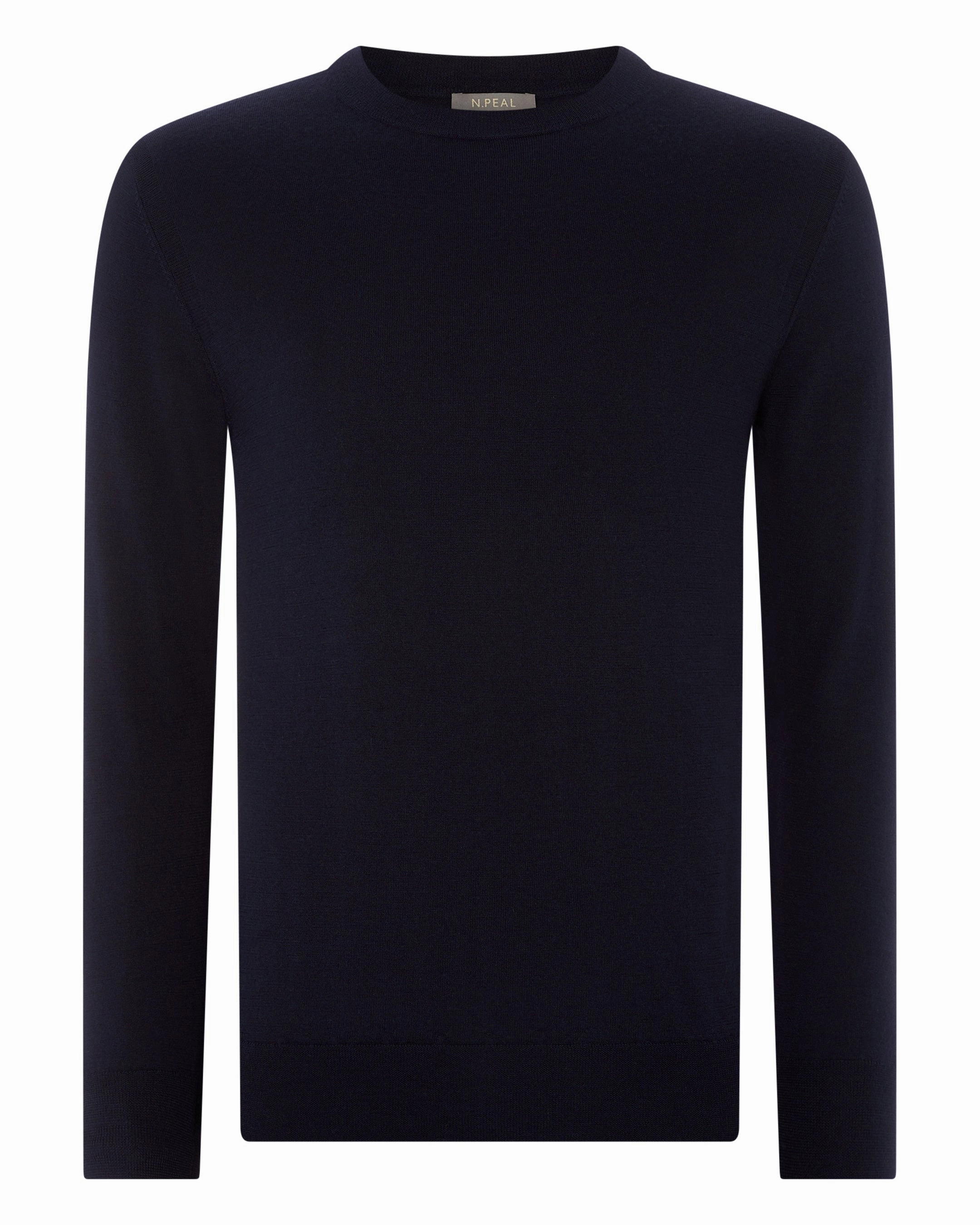 Men'S Covent Fine Gauge Cashmere Round Neck Jumper Navy Blue Trending Savings Now