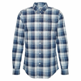 Clearance Sale Hot Sale Today Barbour Hillroad Tailored Mens Shirt - Navy