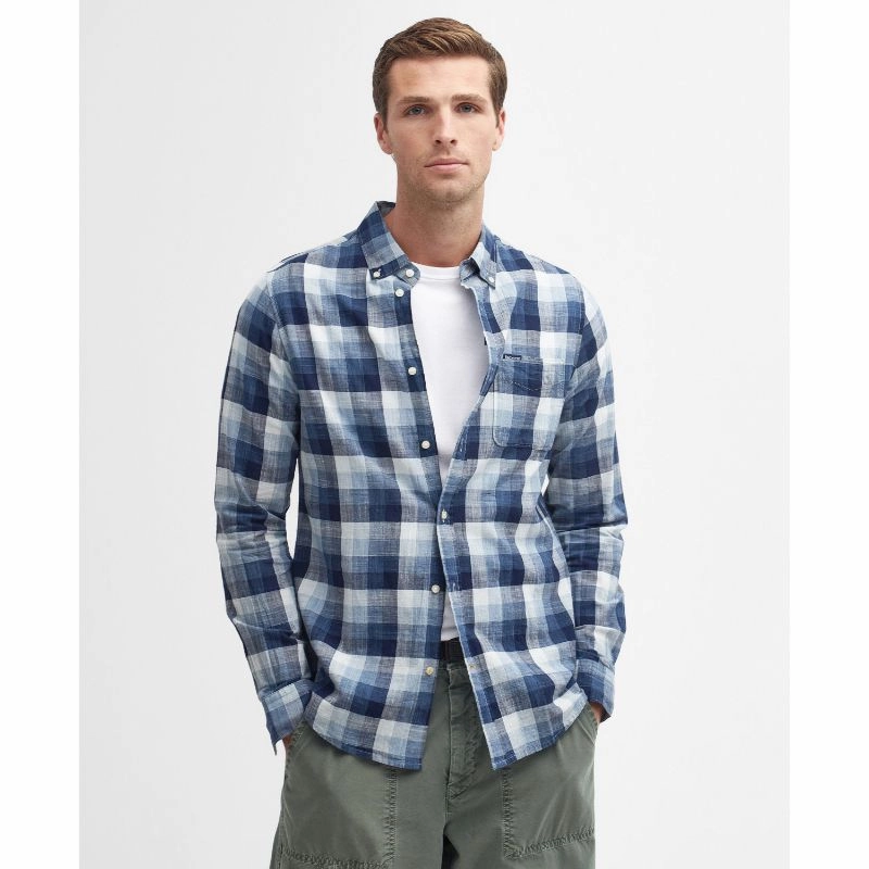 Clearance Event Alert Mega Hot Offer Barbour Hillroad Tailored Mens Shirt - Navy