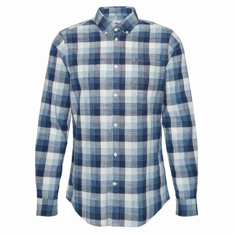 Clearance Sale Hot Sale Today Barbour Hillroad Tailored Mens Shirt - Navy