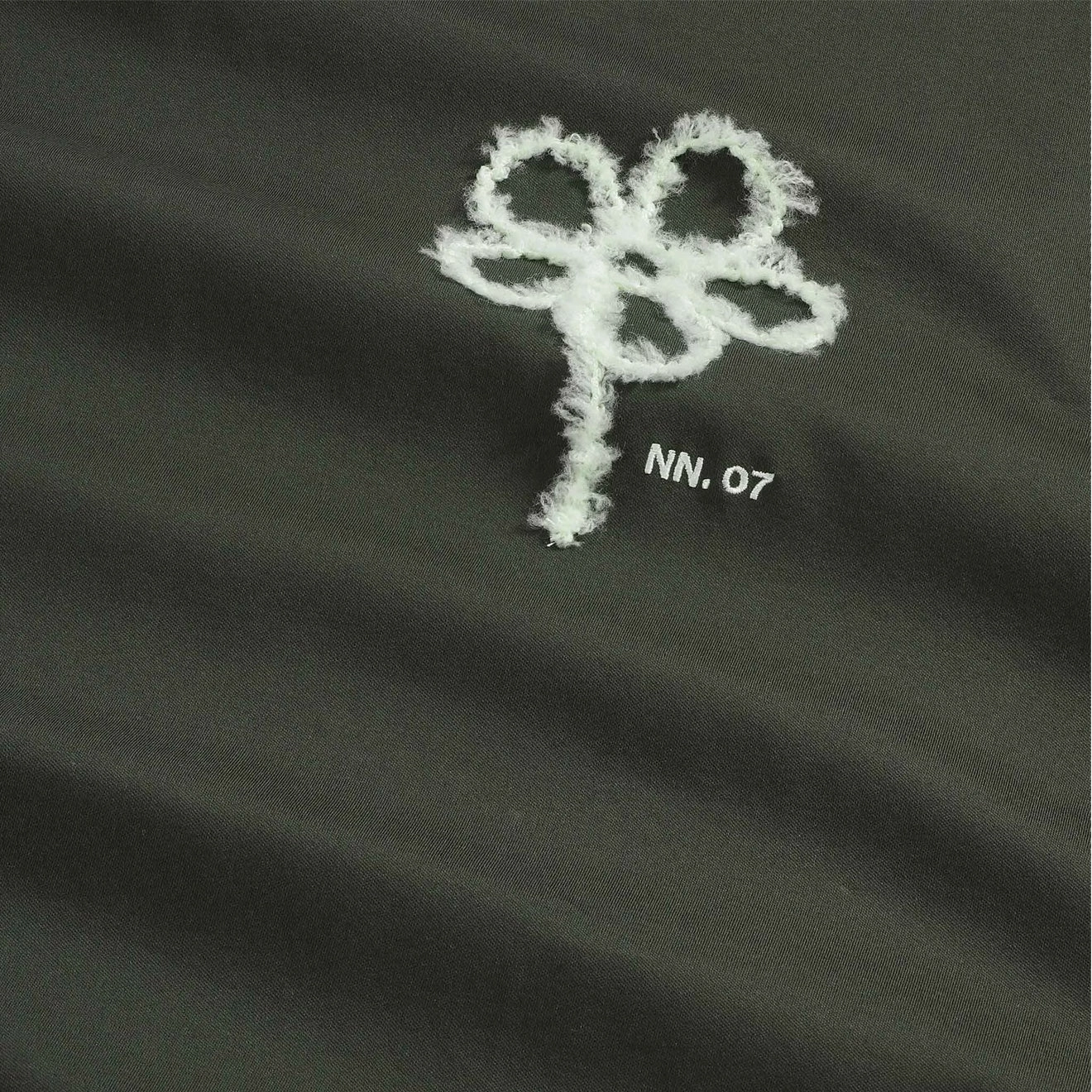 Nn07 Pedro Embroidery Organic Cotton T-Shirt Dark Army Sale Ending Soon Grab the Deal Now