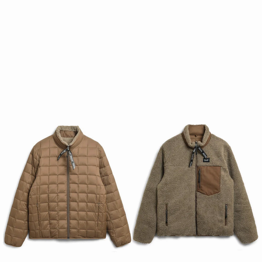 Taion Down X Boa Reversible Jacket L. Brown / Beige Trending Deals Today Price Drop Alert