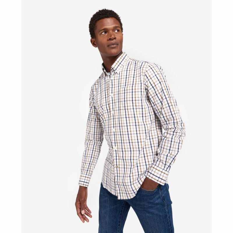 Special Occasion Discount Flash Sale Now Barbour Eldon Tailored Fit Mens Shirt - Stone