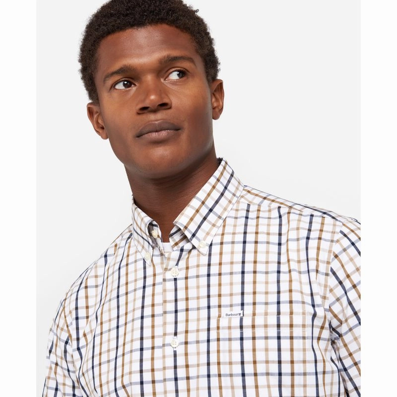 Save More Online Trending Hot Picks Barbour Eldon Tailored Fit Mens Shirt - Stone