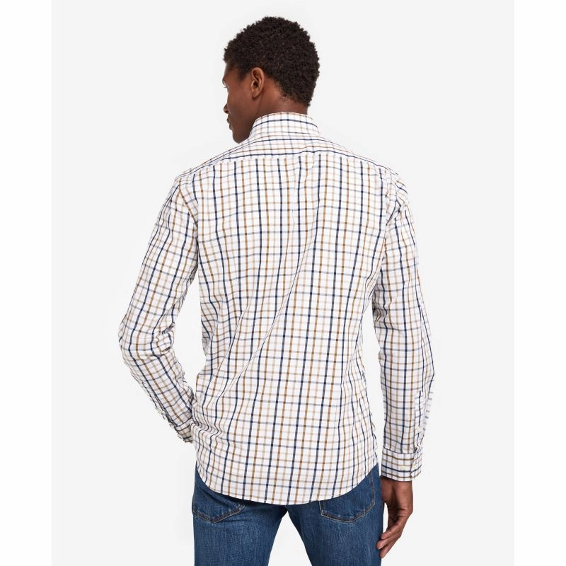 Limited Time Offer Flash Deal Alert Barbour Eldon Tailored Fit Mens Shirt - Stone