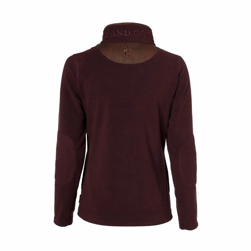 Last Chance Offer Holland Cooper Country Ladies Fleece Quarter Zip Jumper - Mulberry