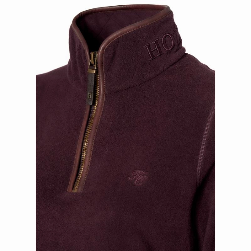 Holland Cooper Country Ladies Fleece Quarter Zip Jumper - Mulberry Grab It Now