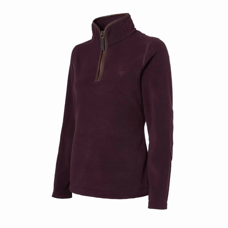 Clearance Sale Biggest Savings Now Holland Cooper Country Ladies Fleece Quarter Zip Jumper - Mulberry