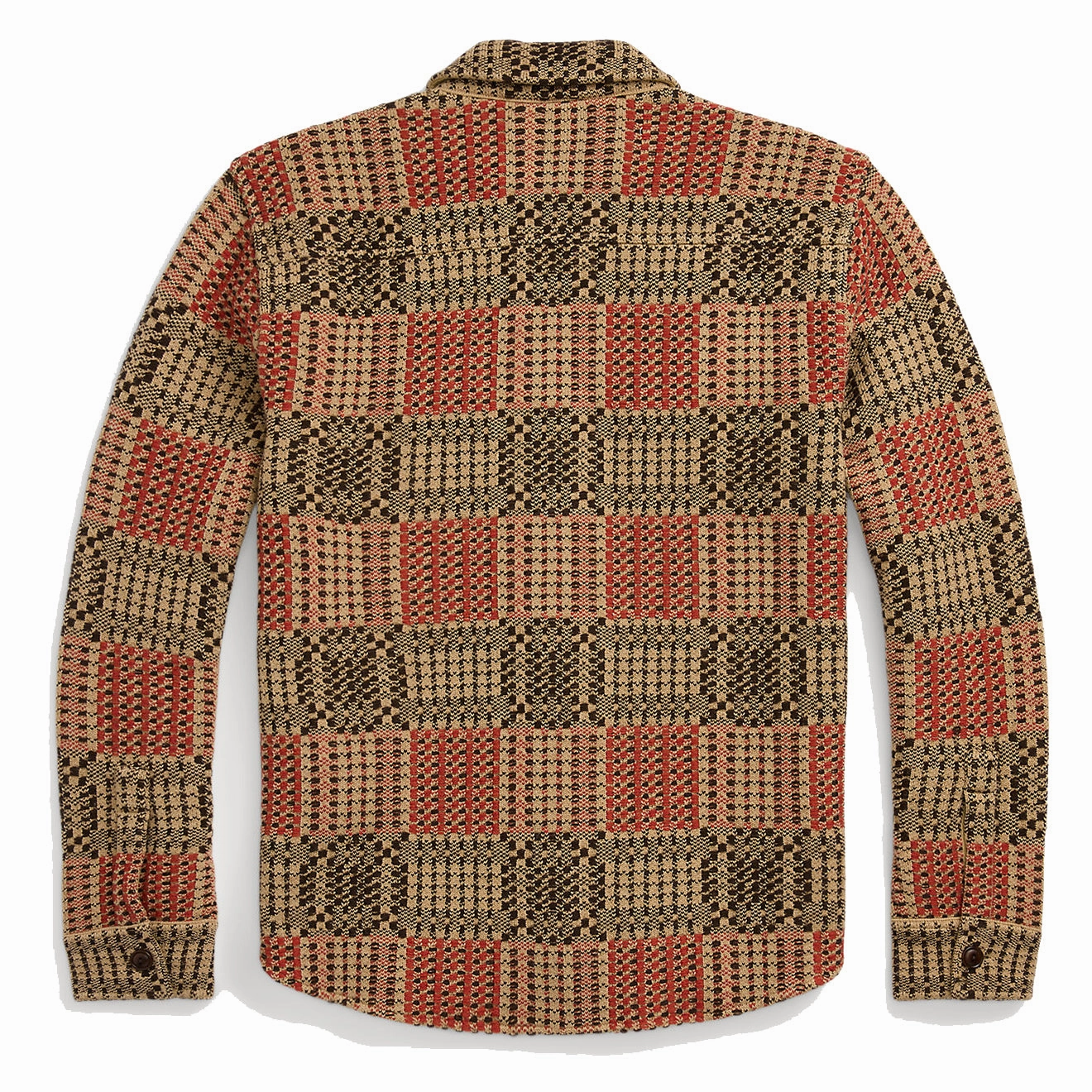 Rrl By Ralph Lauren Wool Jacquard Overshirt Jumper Red/Black/Tan Todays Mega Savings Mega Hot Offer