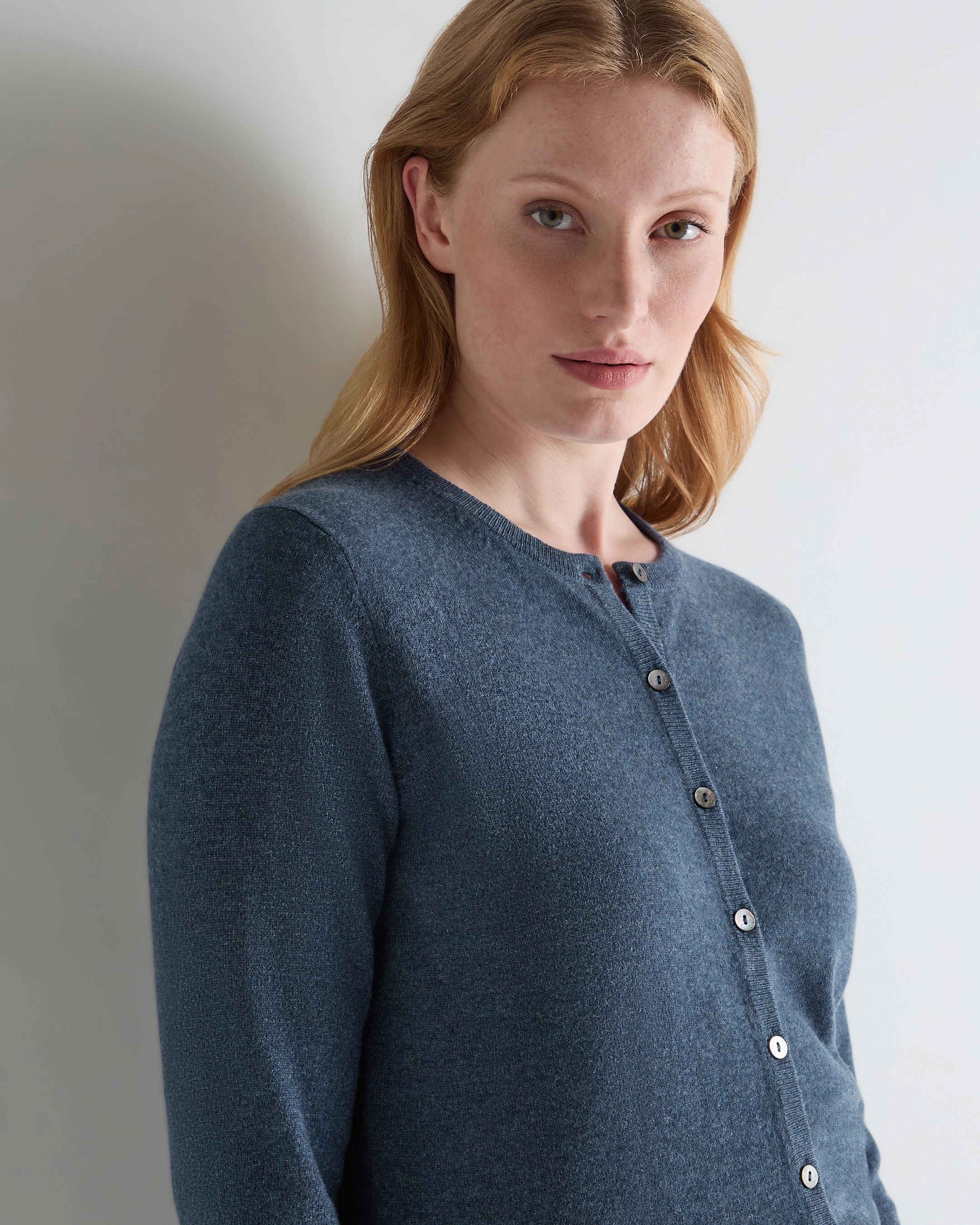 Save Today Only Clearance Savings Now Women'S Olivia Round Neck Cashmere Cardigan Light Denim Blue