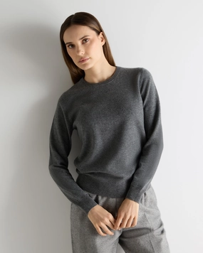 Big Hot Sale Women'S Evie Classic Round Neck Cashmere Jumper Elephant Grey
