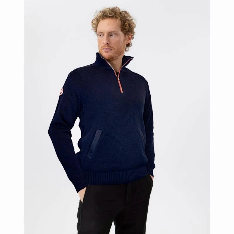 Exclusive Hot Pick Shop Grab Now Holebrook Peter Windproof 1/4 Zip Cotton Mens Jumper - Navy