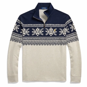 MustHave Clearance Polo Ralph Lauren Snowflake Double Knit Pullover Andres Geometric Navy