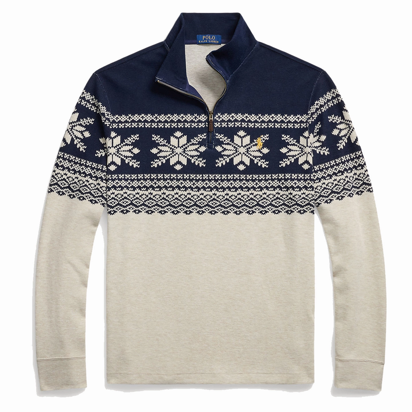 MustHave Clearance Polo Ralph Lauren Snowflake Double Knit Pullover Andres Geometric Navy