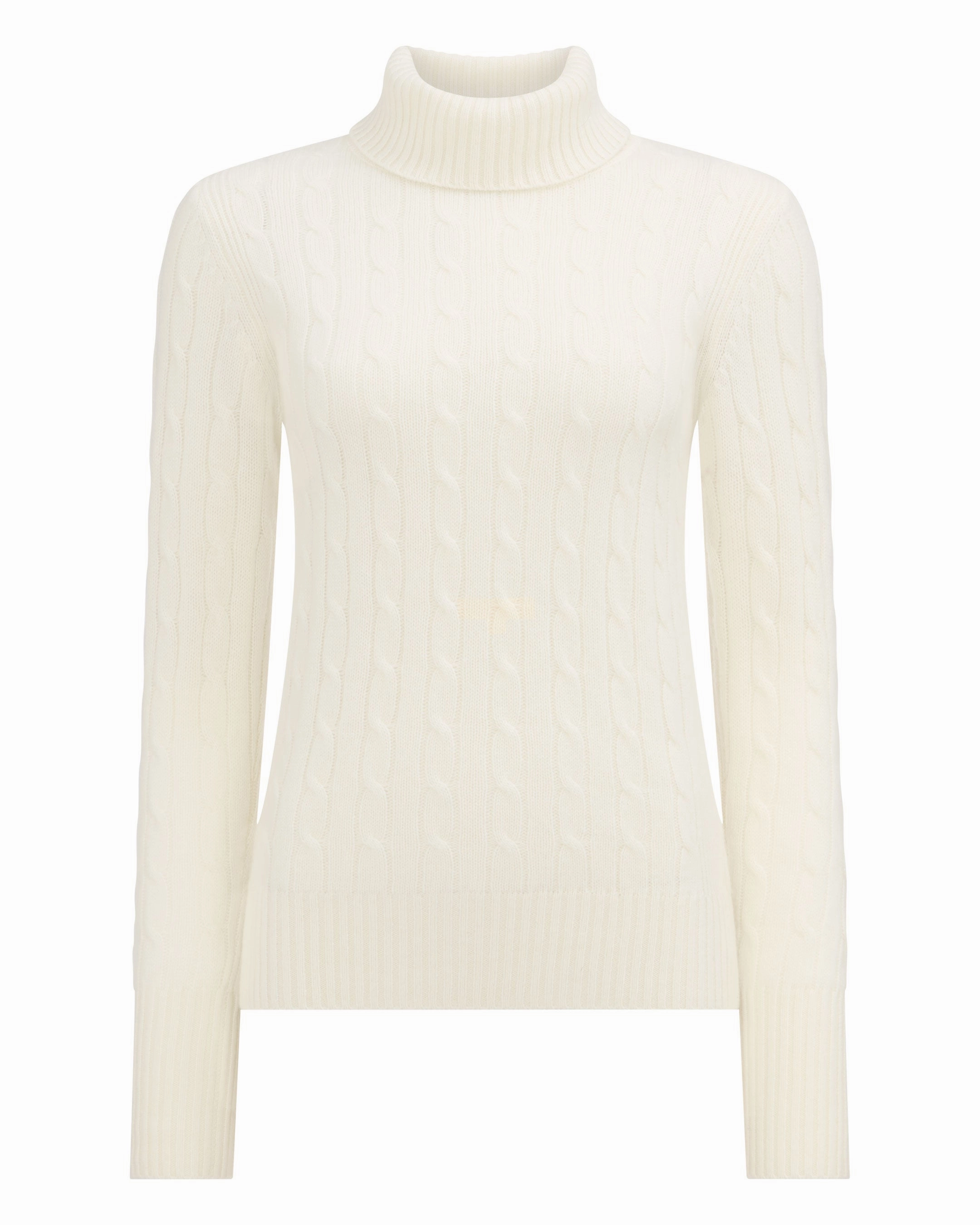Women'S Adelyn Cable Roll Cashmere Jumper New Ivory White Exclusive Online Offer Special Price Today