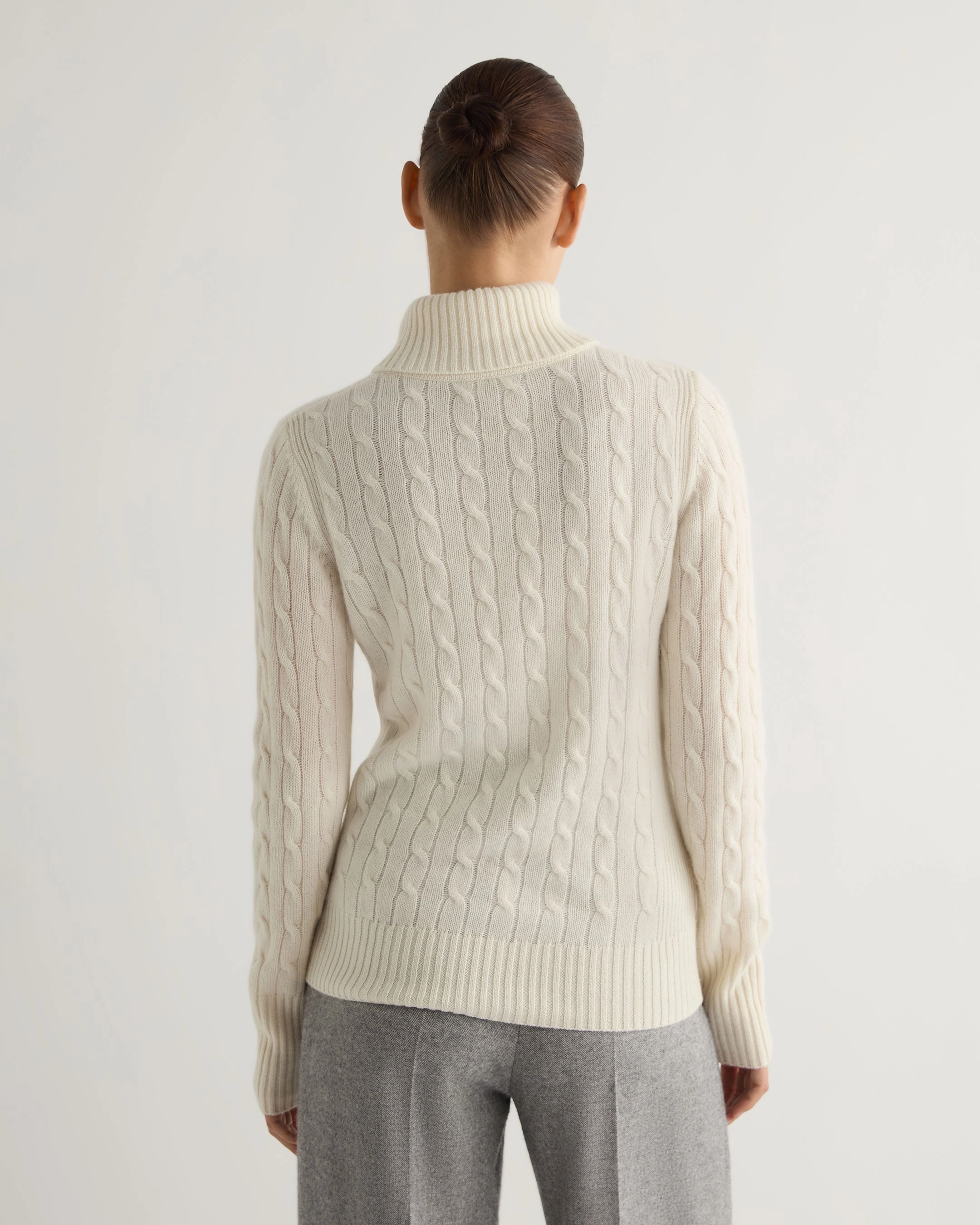 Exclusive Online Offer Women'S Adelyn Cable Roll Cashmere Jumper New Ivory White