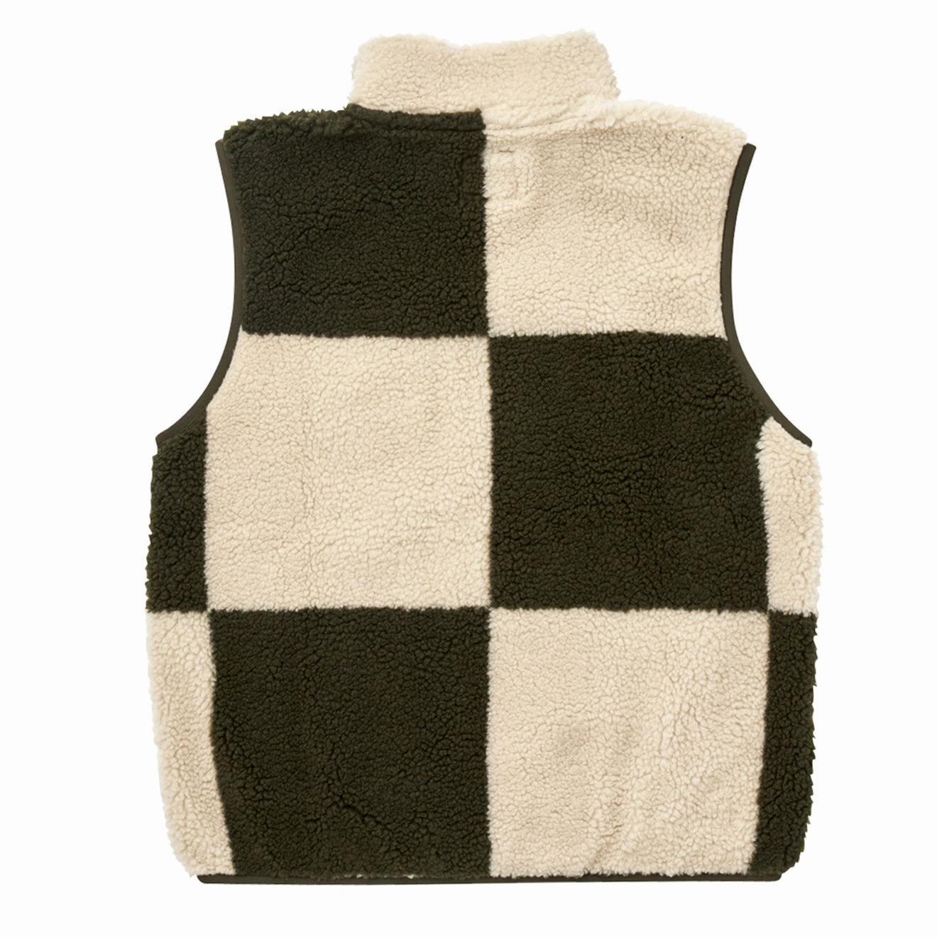 GiftWorthy Sale Gramicci Womens Checkered Sherpa Vest Natural / Olive Check