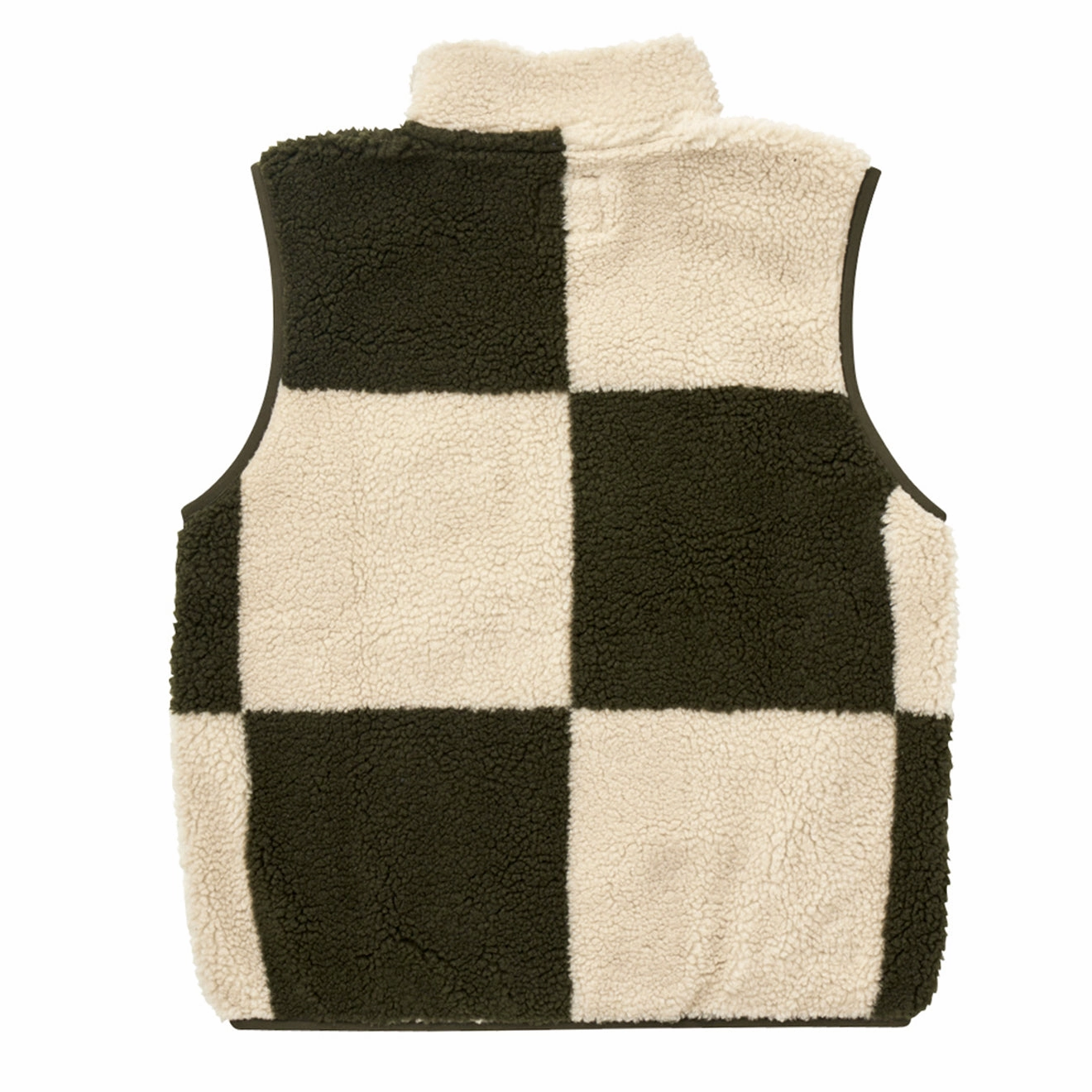 Dont Miss Todays Deal Trending Deals Today Gramicci Womens Checkered Sherpa Vest Natural / Olive Check