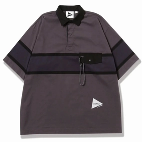 Gramicci X And Wander Tech Rugby Shirt Charcoal Shop Hot Deals