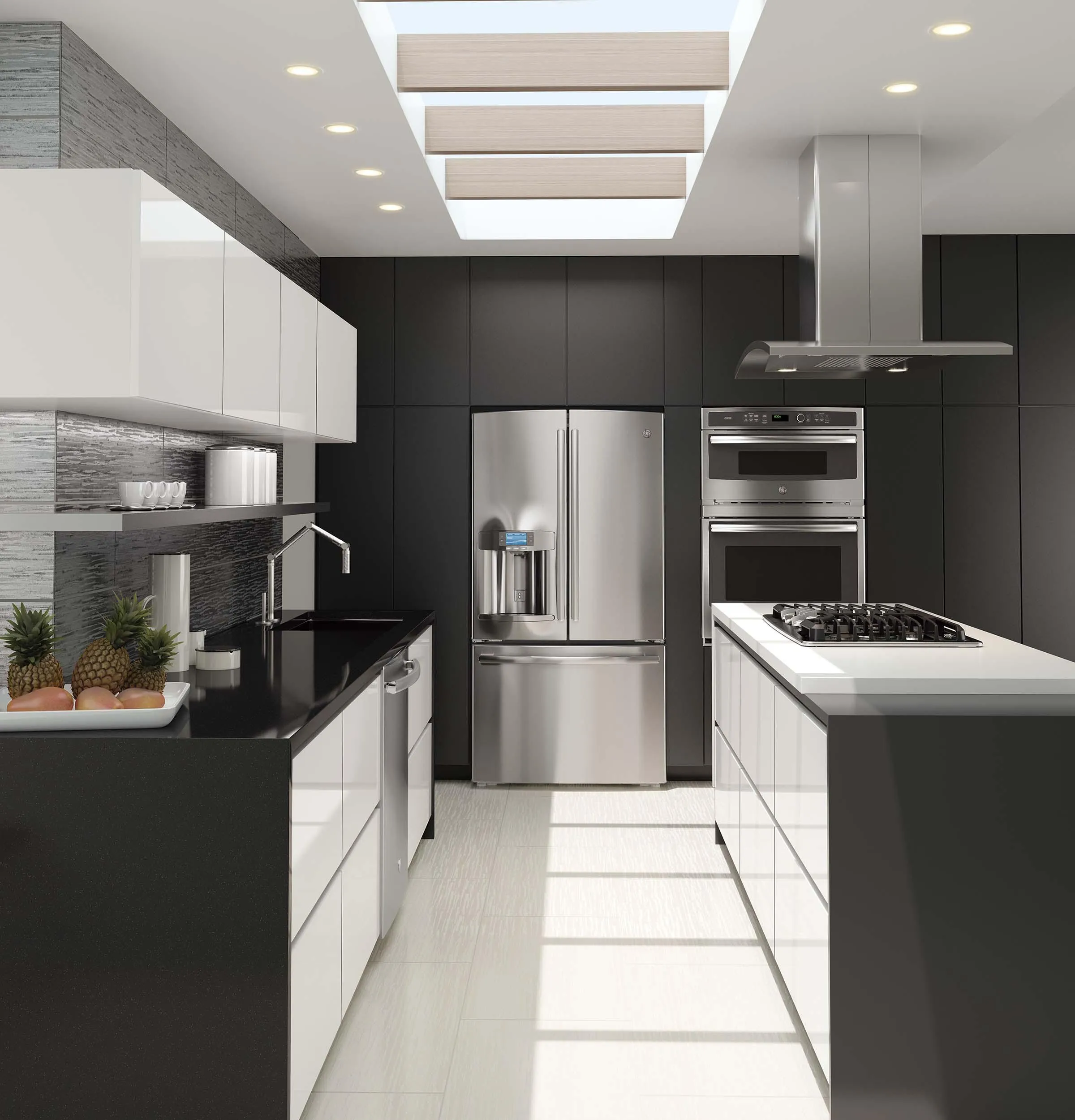 Haier UVI7361SWSS 36" Island-Mount Chimney Hood