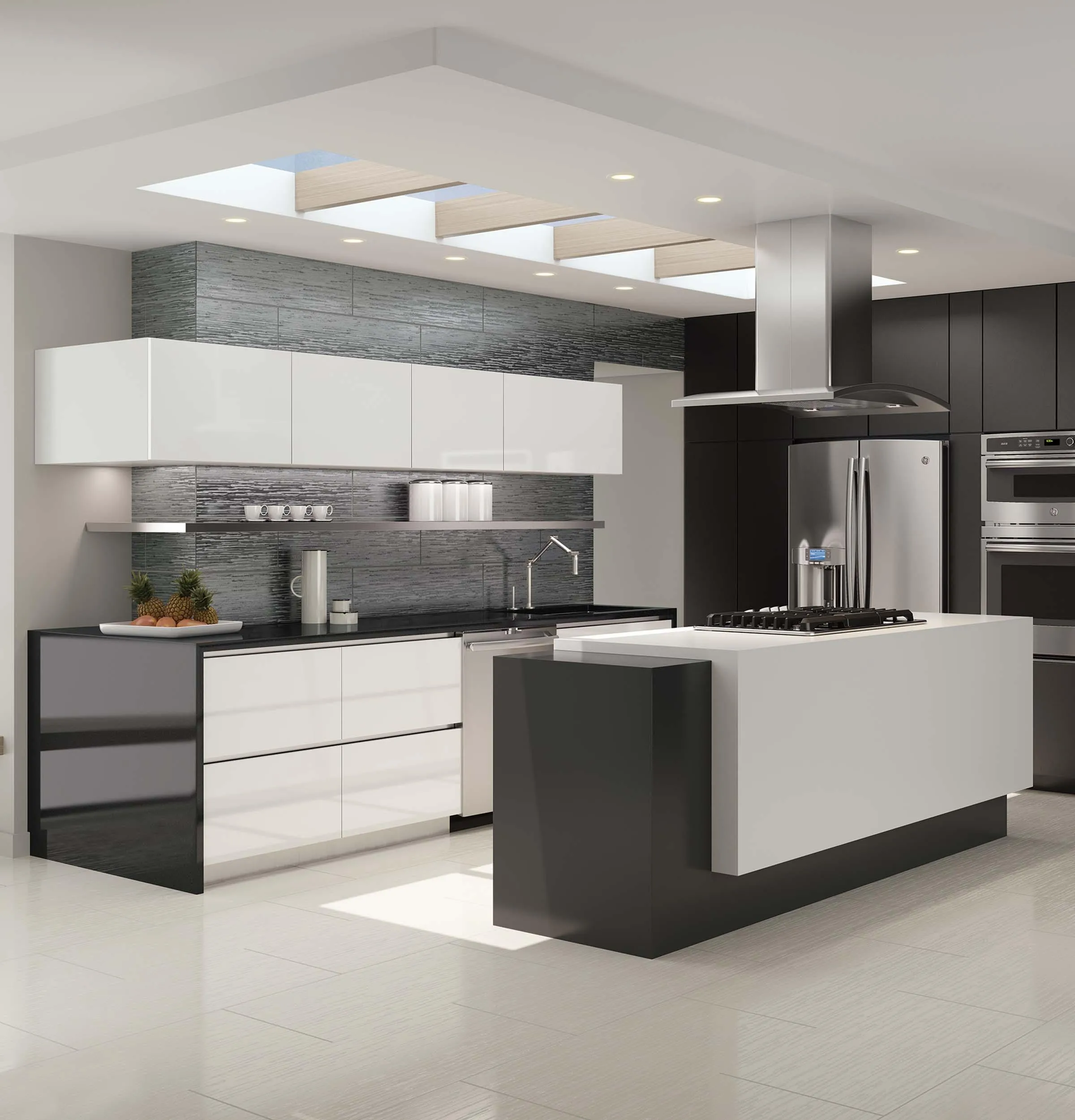 Haier UVI7361SWSS 36" Island-Mount Chimney Hood