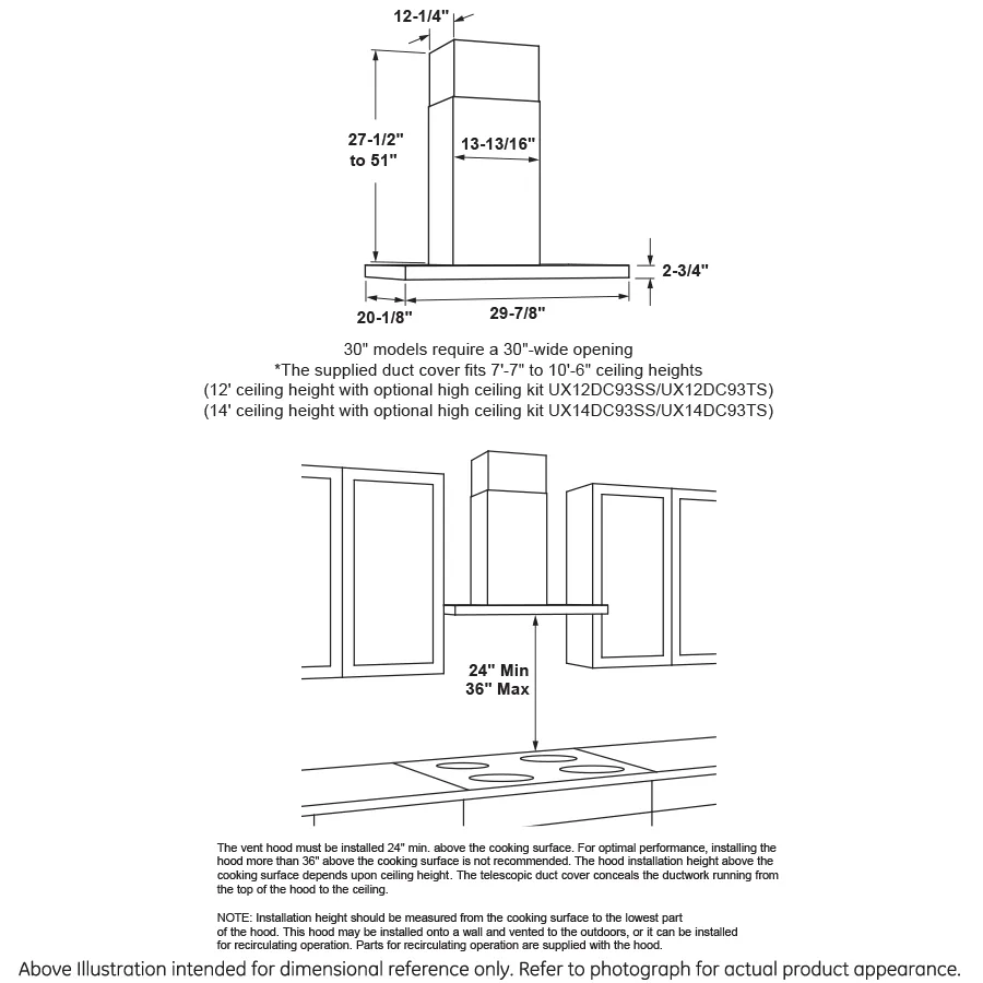 Haier UVW9301SLSS 30" Smart Designer Wall Mount Hood W/ Perimeter Venting