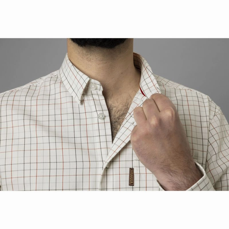 Harkila Allerston Mens Shirt  - Bloodstone Red/White Hot Pick of the Day Big Price Drop