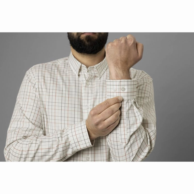 MustHave Deals Harkila Allerston Mens Shirt  - Bloodstone Red/White