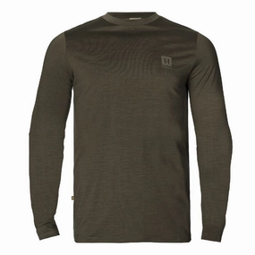 Save More Online Surprise Discount Today Harkila Base All Season Merino Long Sleeve Mens T-Shirt - Willow Green