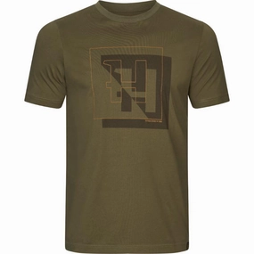 MustHave Steals Harkila H-Logo S/S Mens Lightweight Cotton T-Shirt - Dark Olive