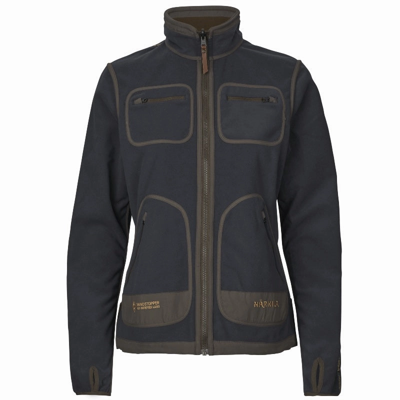 Shop Hot Deals Harkila Kamko Ladies Windproof Reversible Fleece Jacket - Willow Green/Deep Well Purple