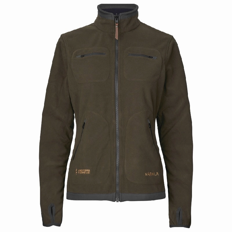 Harkila Kamko Ladies Windproof Reversible Fleece Jacket - Willow Green/Deep Well Purple Sweet Deal Today Best Seller Deal