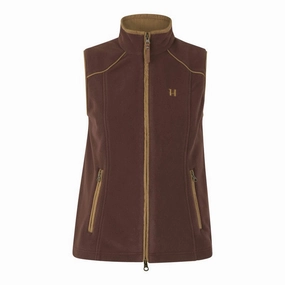 Big Savings Alert Harkila Sandhem 200 Ladies Fleece Gilet - Burgundy