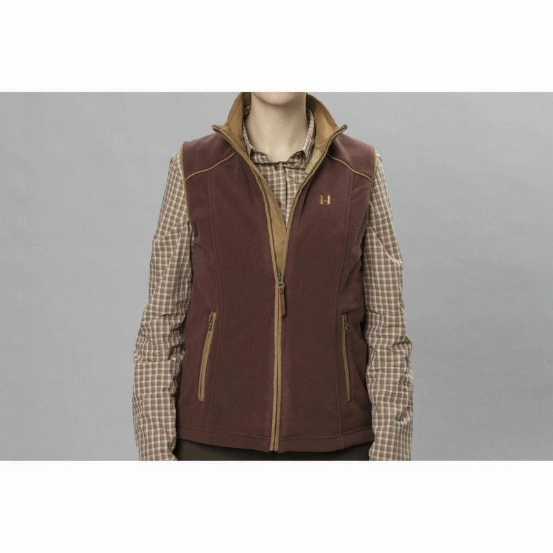 Last Chance Steal Mega Discount Today Harkila Sandhem 200 Ladies Fleece Gilet - Burgundy