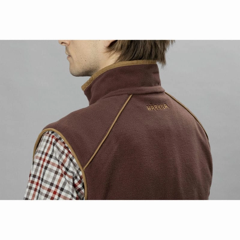Shop the Savings Now Harkila Sandhem 200 Mens Fleece Gilet - Burgundy
