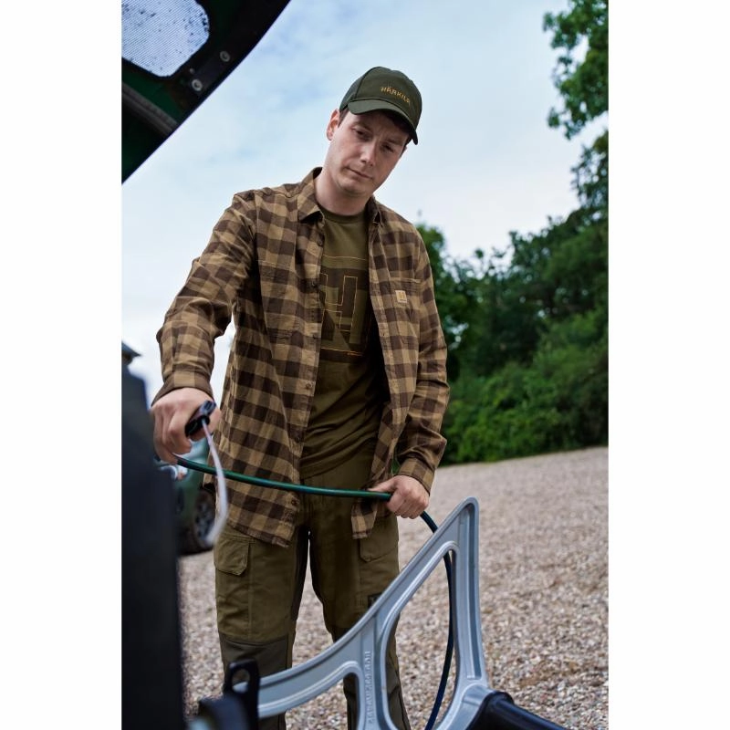 Limited Offer Alert Harkila Scandinavian Long Sleeve Mens Shirt - Antique Bronze Check