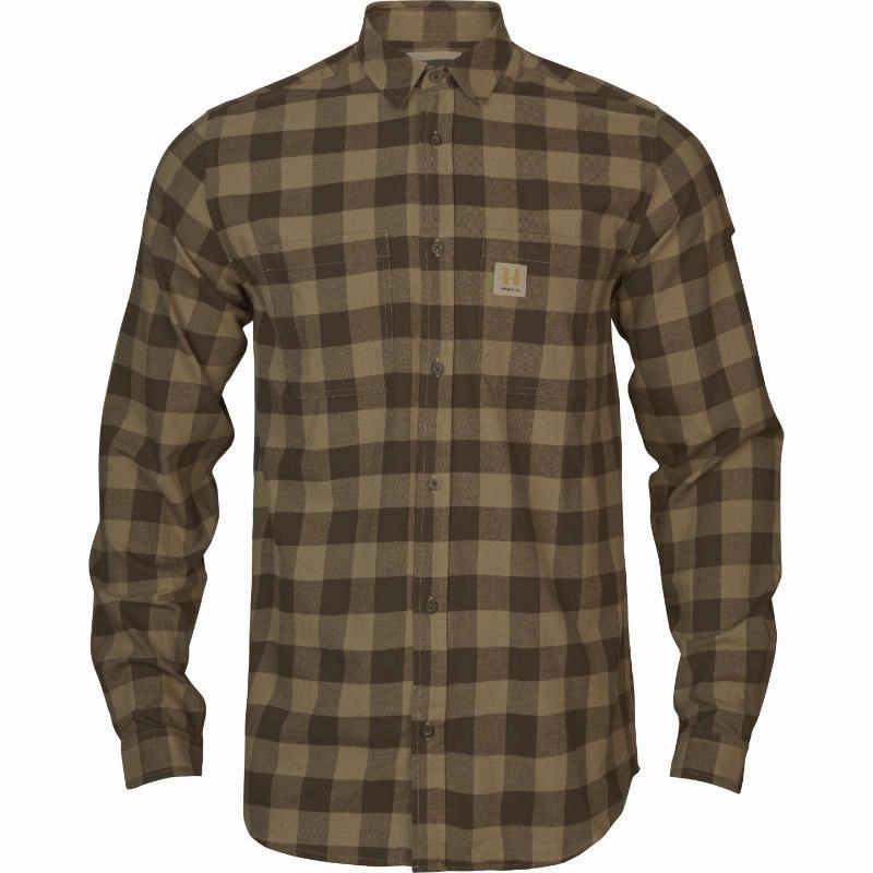 Save Today Event Harkila Scandinavian Long Sleeve Mens Shirt - Antique Bronze Check