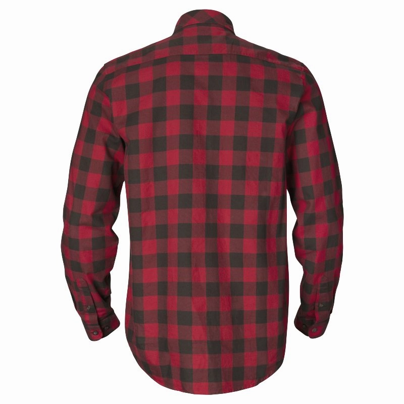 Todays Hot Pick Harkila Scandinavian Long Sleeve Mens Shirt - Red Check