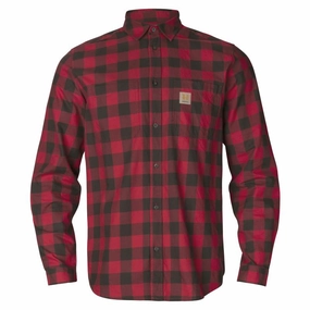 Harkila Scandinavian Long Sleeve Mens Shirt - Red Check Todays Special Picks Limited Time Discount