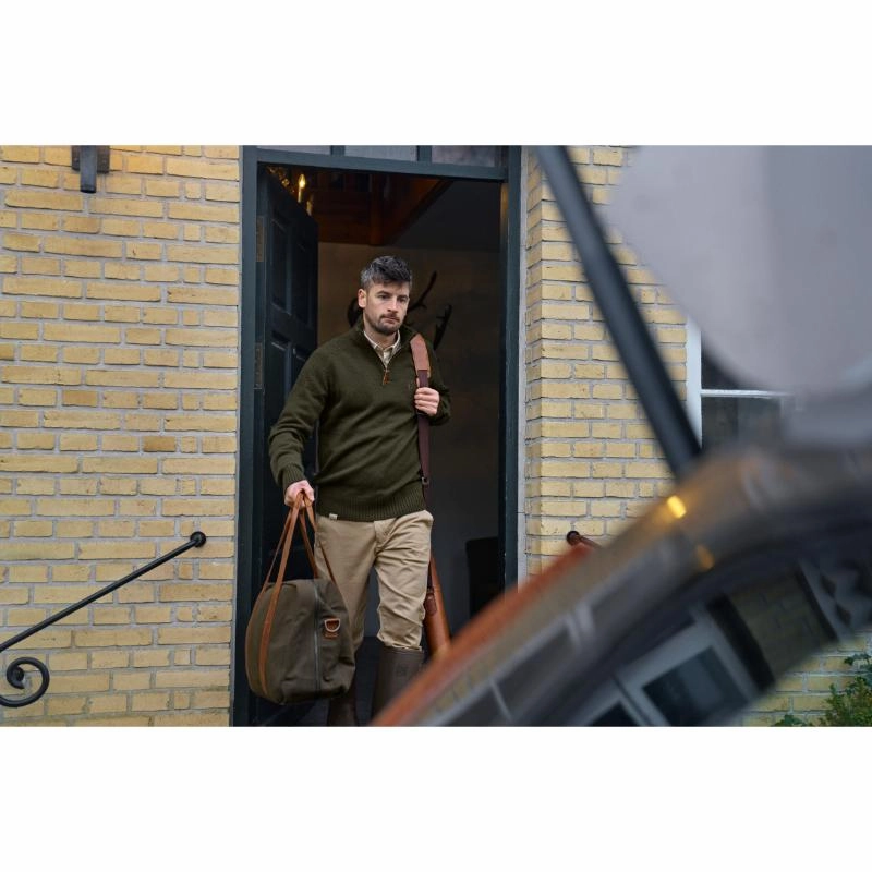 Harkila Vincent Merino Mens 1/4 Zip Jumper - Rosin Clearance Sale Now