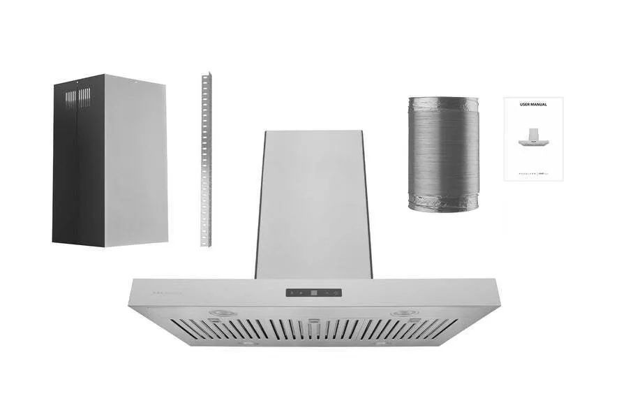 Hauslane IS700SS36 Hauslane 36 In. Convertible Island Range Hood With Dual Controls, Led, Baffle Filter In Stainless Steel