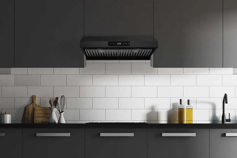 Hauslane UCPS18BLK30 Hauslane Chef 30-In Ducted Matte Black Undercabinet Range Hood